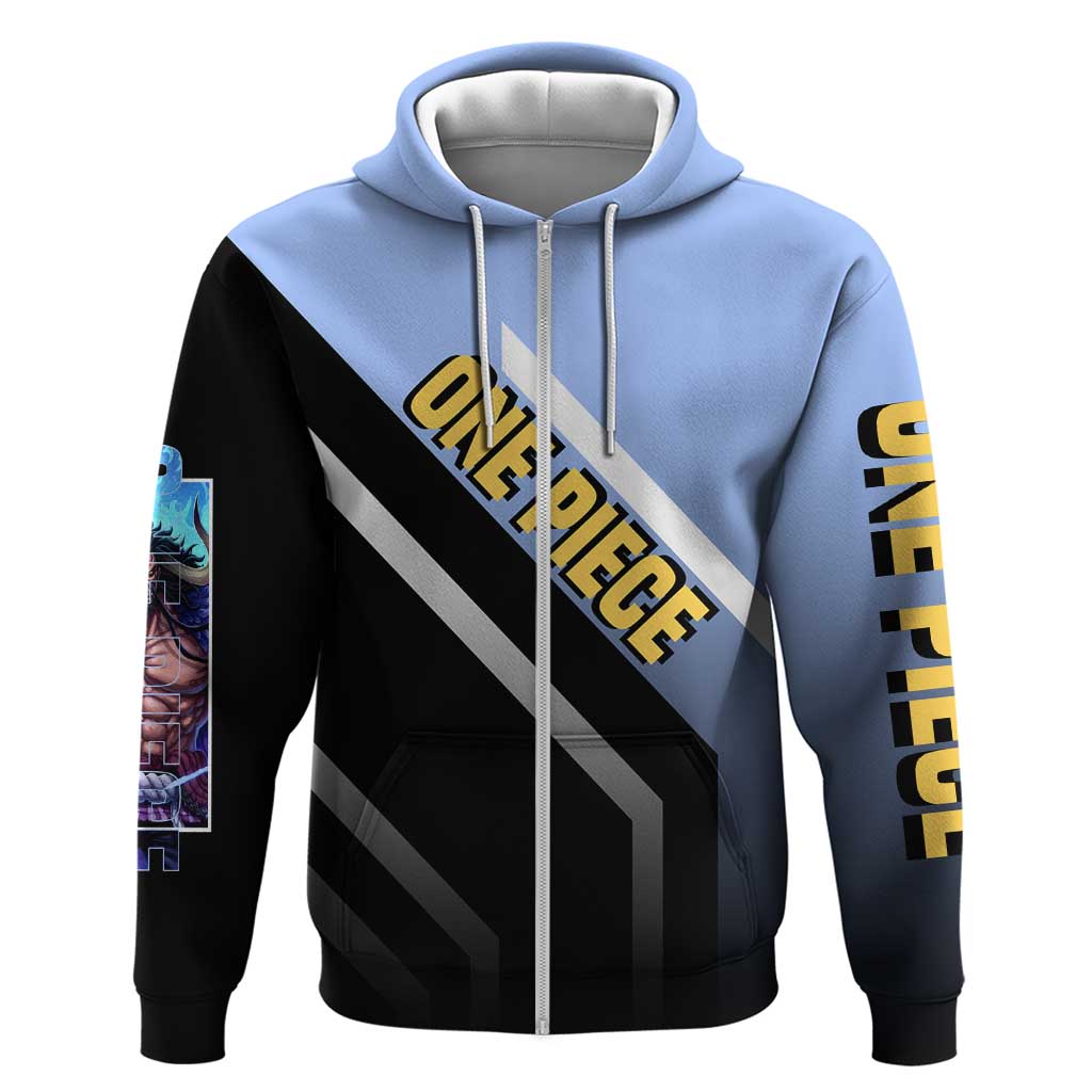 Kaido One Piece Hoodie with Dragon Form and Fierce Battle Pose Design - The Mazicc