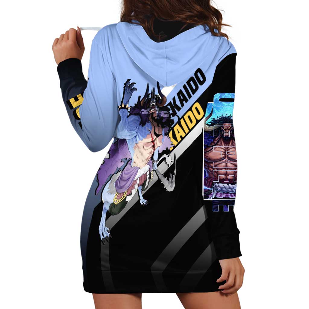 Kaido One Piece Hoodie Dress with Dragon Form and Fierce Battle Pose Design - The Mazicc