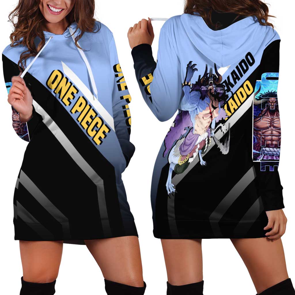 Kaido One Piece Hoodie Dress with Dragon Form and Fierce Battle Pose Design - The Mazicc