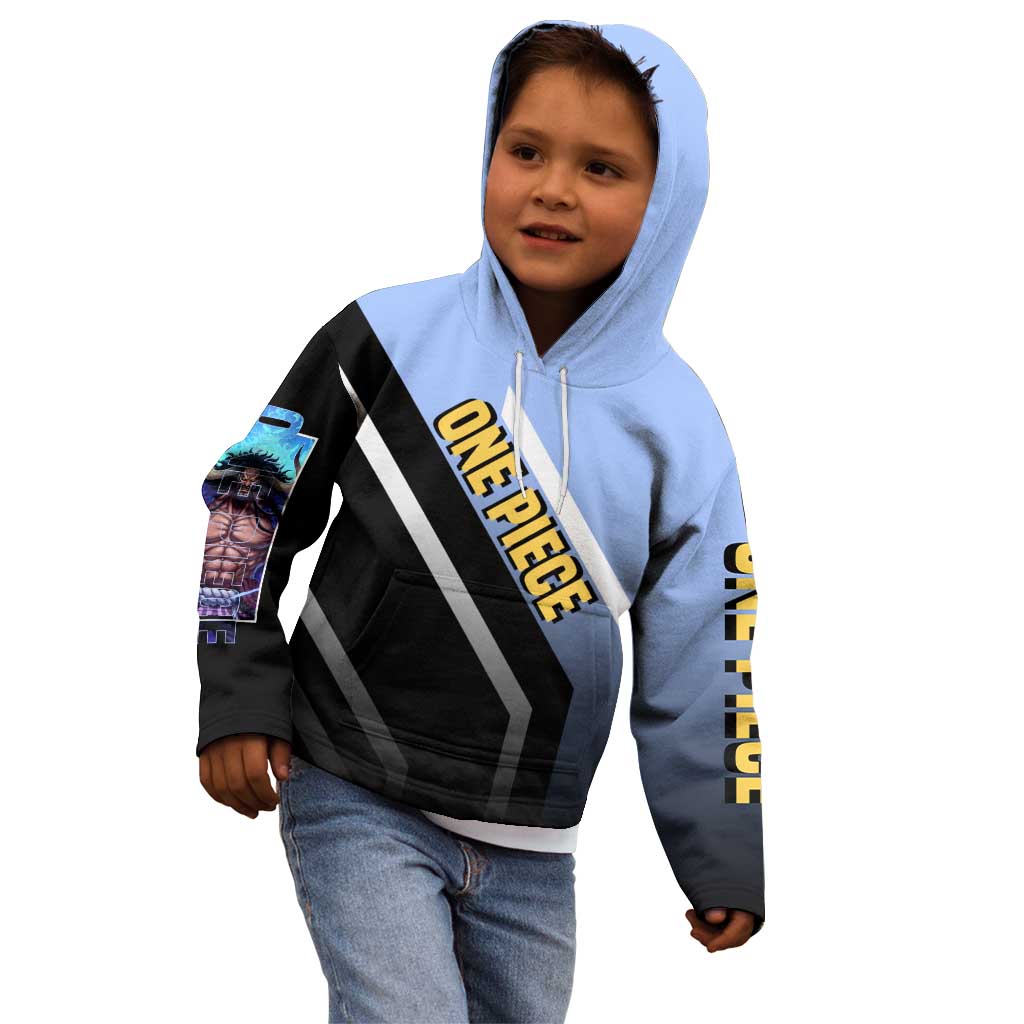 Kaido One Piece Kid Hoodie with Dragon Form and Fierce Battle Pose Design - The Mazicc