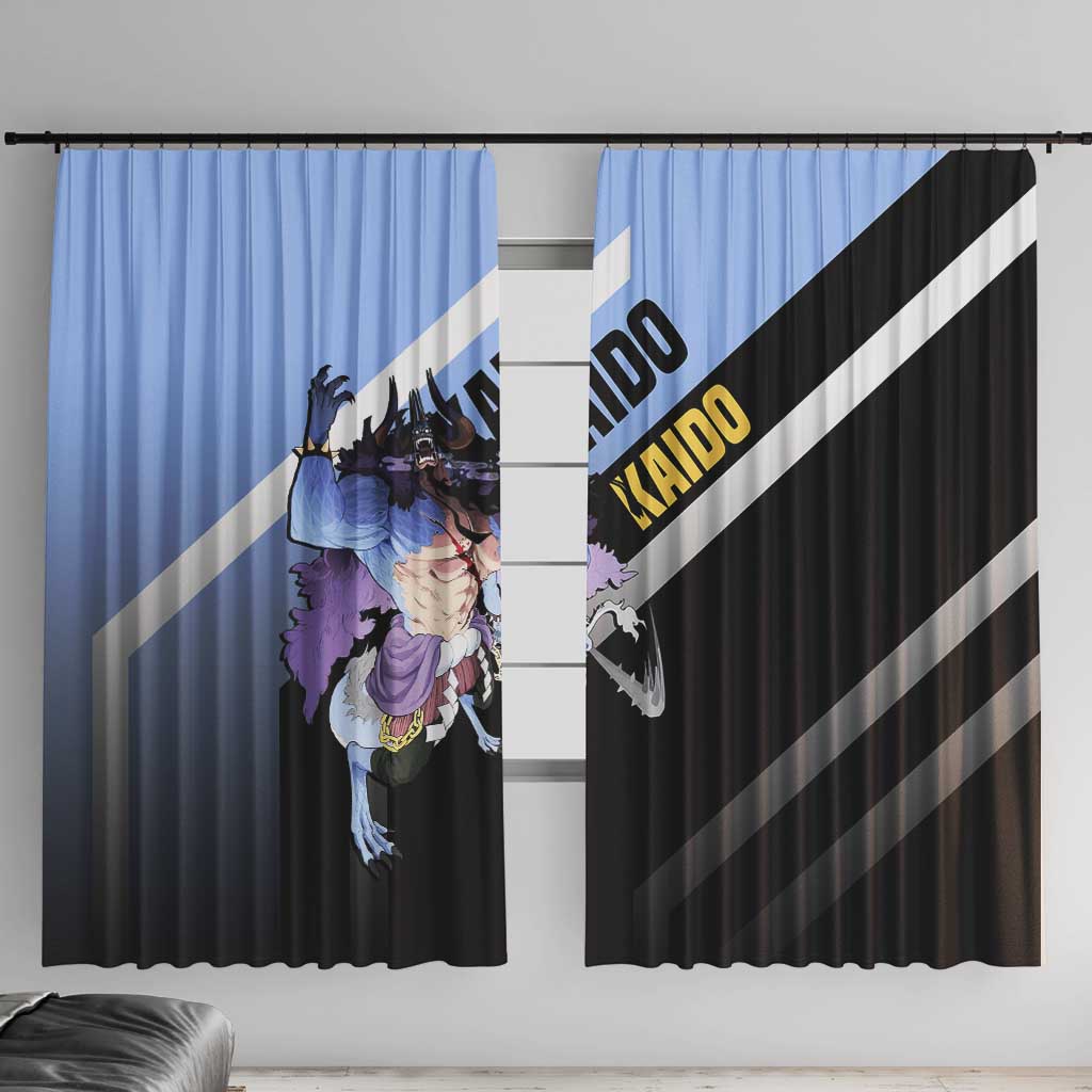 Kaido One Piece Window Curtain with Dragon Form and Fierce Battle Pose Design - The Mazicc