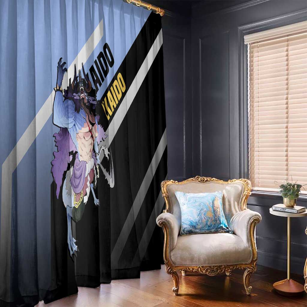 Kaido One Piece Window Curtain with Dragon Form and Fierce Battle Pose Design - The Mazicc
