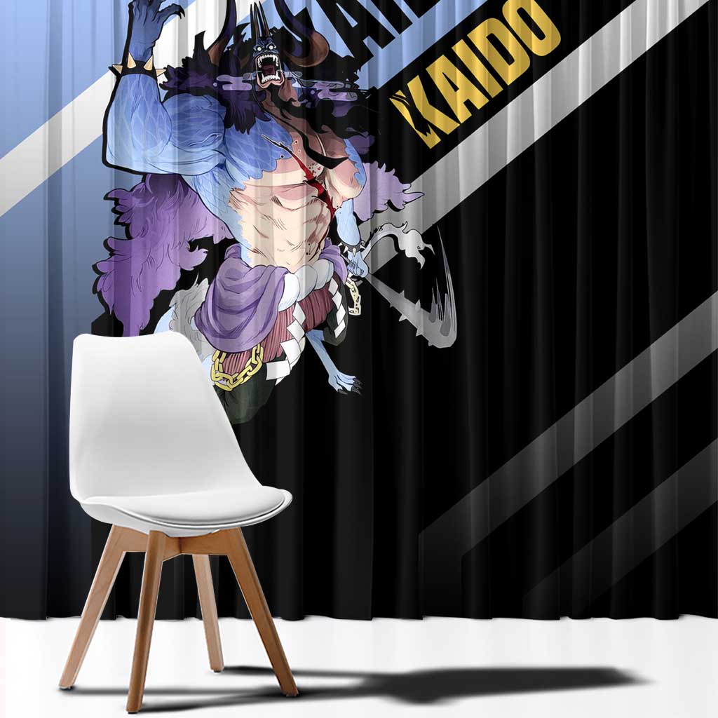 Kaido One Piece Window Curtain with Dragon Form and Fierce Battle Pose Design - The Mazicc