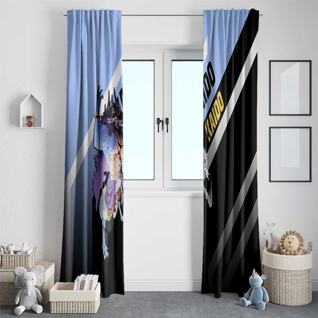 Kaido One Piece Window Curtain with Dragon Form and Fierce Battle Pose Design - The Mazicc