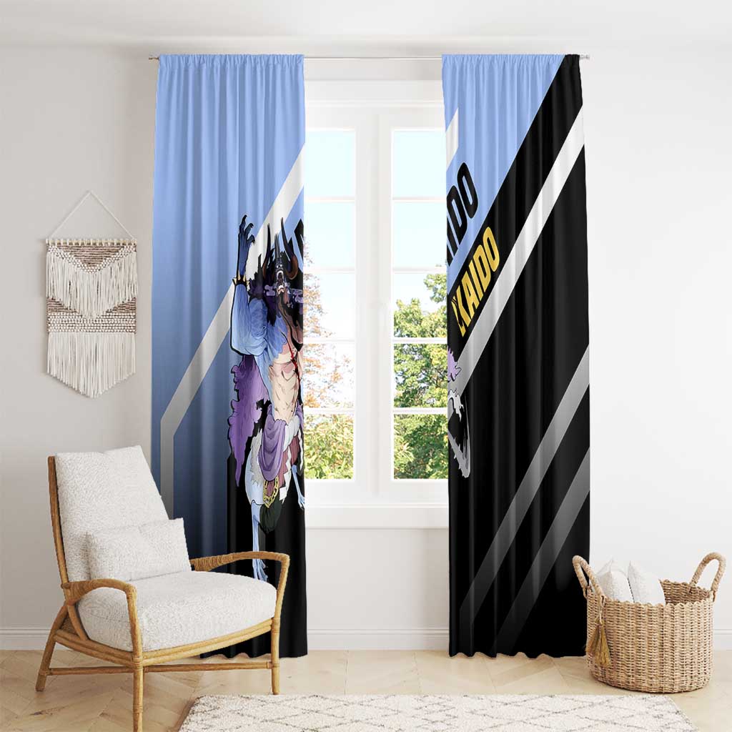 Kaido One Piece Window Curtain with Dragon Form and Fierce Battle Pose Design - The Mazicc