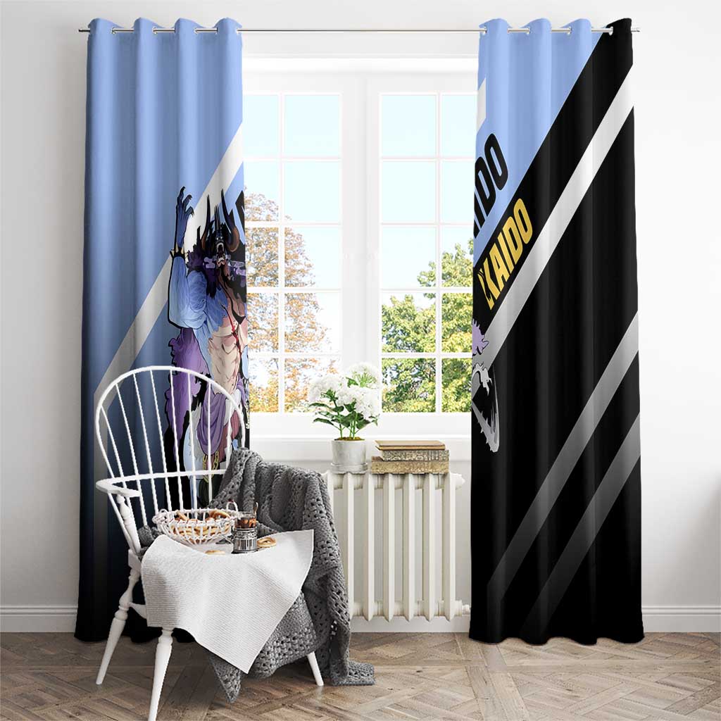 Kaido One Piece Window Curtain with Dragon Form and Fierce Battle Pose Design - The Mazicc