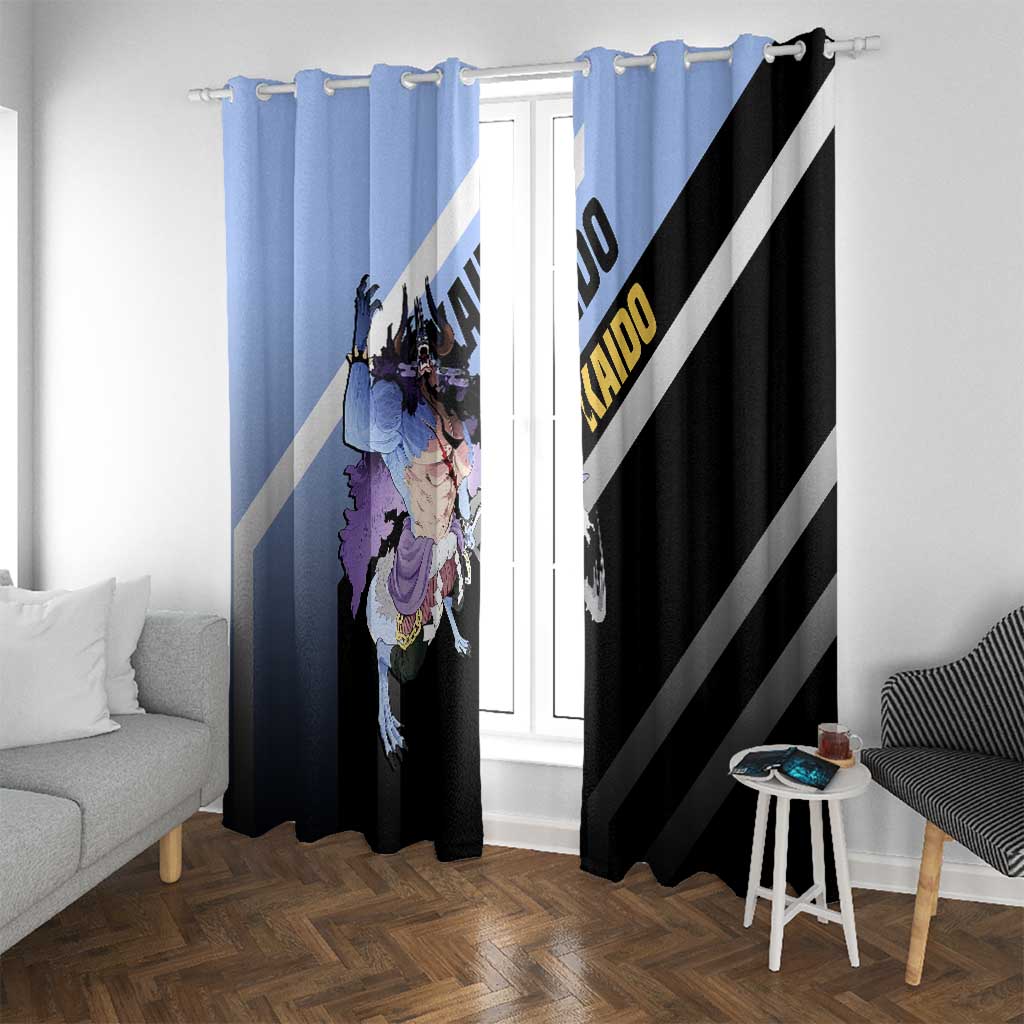 Kaido One Piece Window Curtain with Dragon Form and Fierce Battle Pose Design - The Mazicc