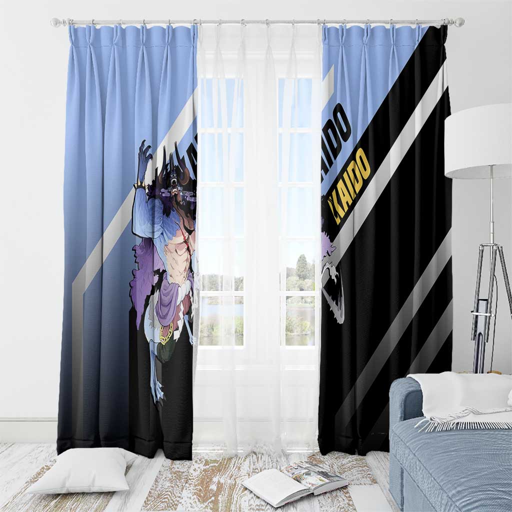 Kaido One Piece Window Curtain with Dragon Form and Fierce Battle Pose Design - The Mazicc