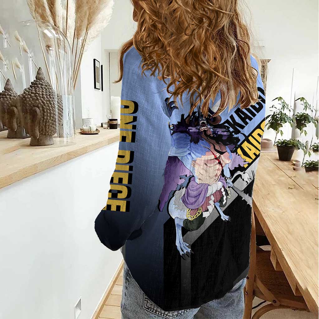 Kaido One Piece Women Casual Shirt with Dragon Form and Fierce Battle Pose Design - The Mazicc