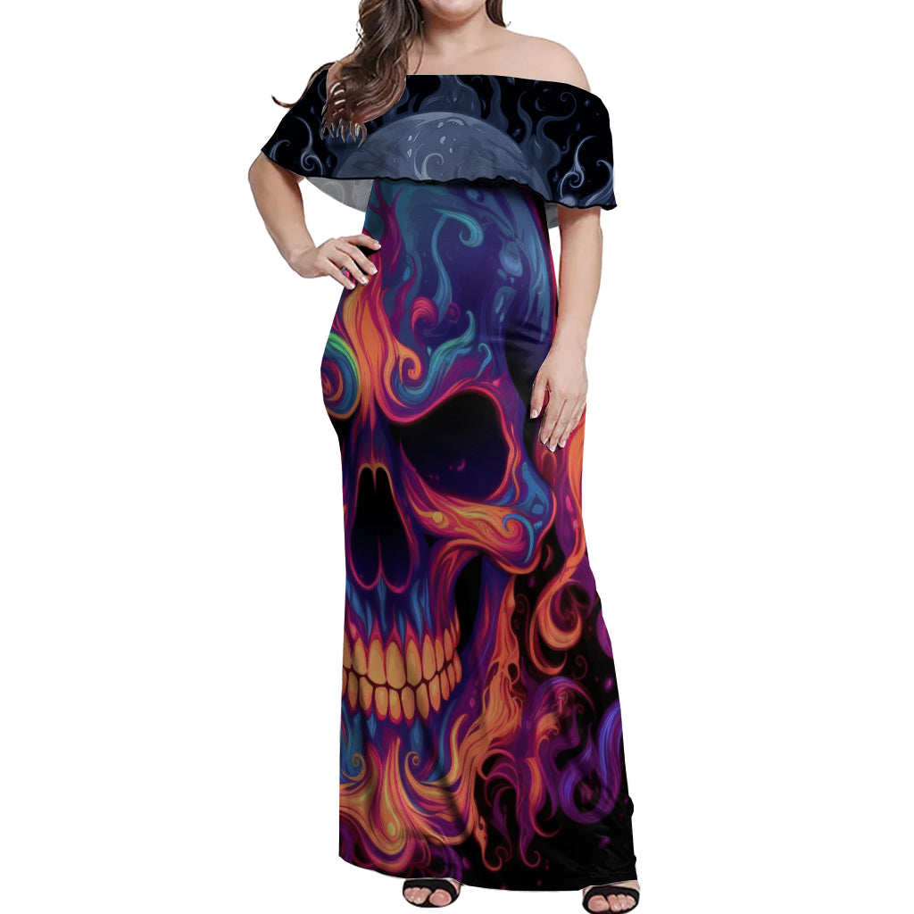 colorful-fire-skull-off-shoulder-maxi-dress-im-not-rude-i-just-have-the-balls-to-say-what-everyone-else-is-thingking