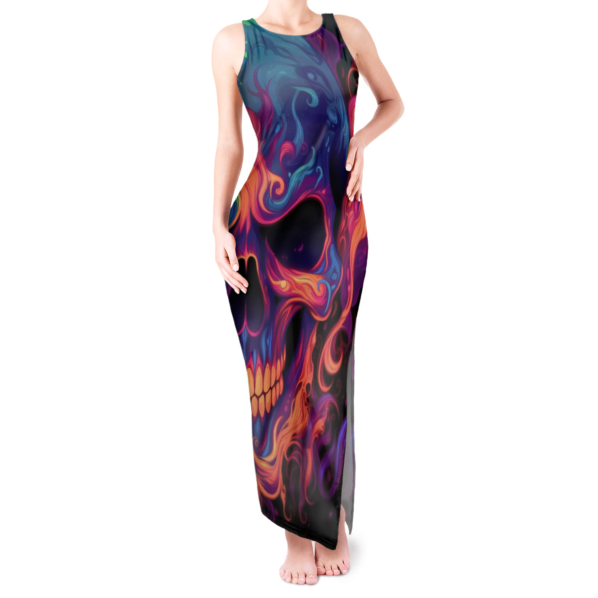 colorful-fire-skull-tank-maxi-dress-im-not-rude-i-just-have-the-balls-to-say-what-everyone-else-is-thingking