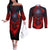 horror-skull-couples-matching-off-the-shoulder-long-sleeve-dress-and-long-sleeve-button-shirts-if-karma-doesnt-hit-you-trust-me-i-will