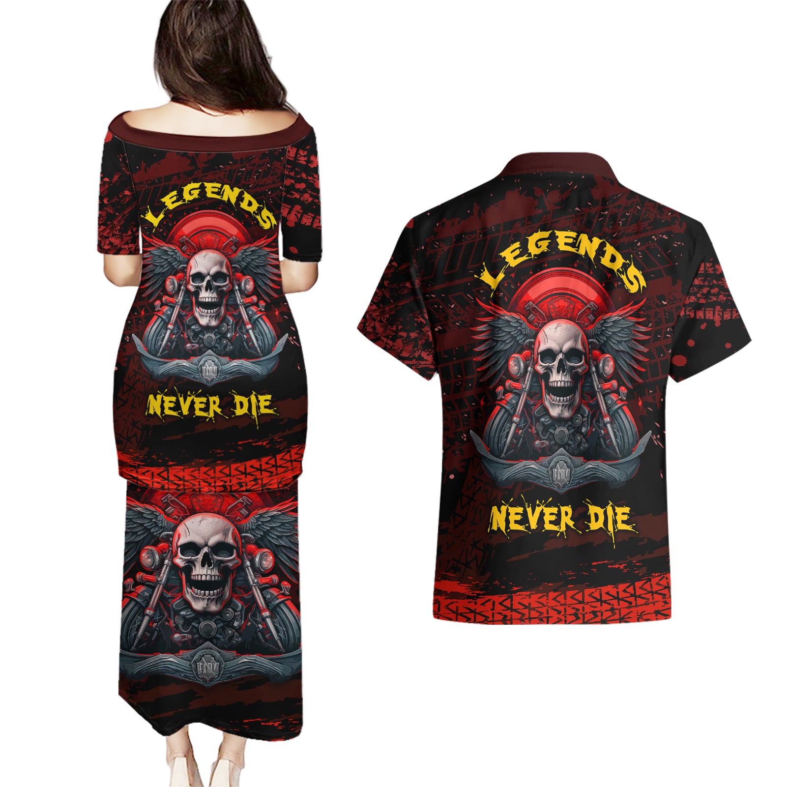 skull-biker-couples-matching-puletasi-dress-and-hawaiian-shirt-legend-never-die
