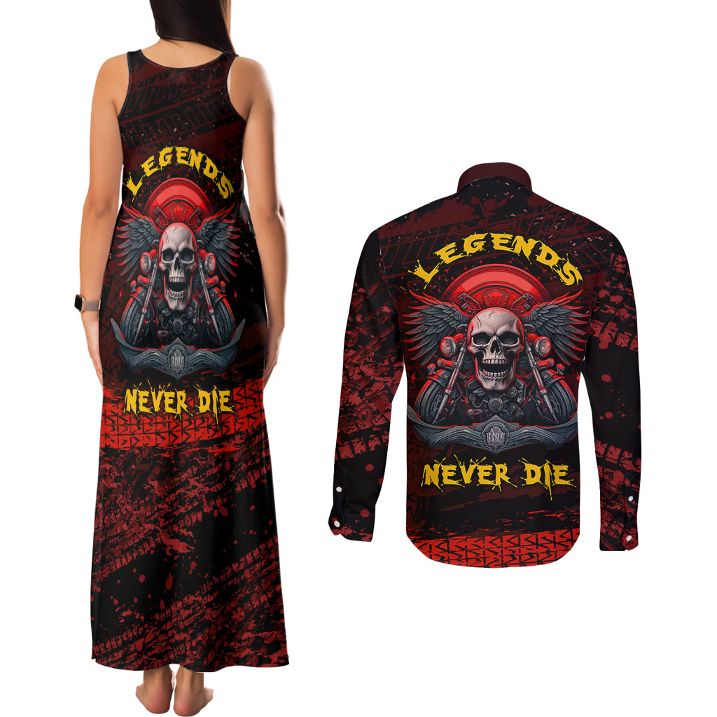 skull-biker-couples-matching-tank-maxi-dress-and-long-sleeve-button-shirts-legend-never-die
