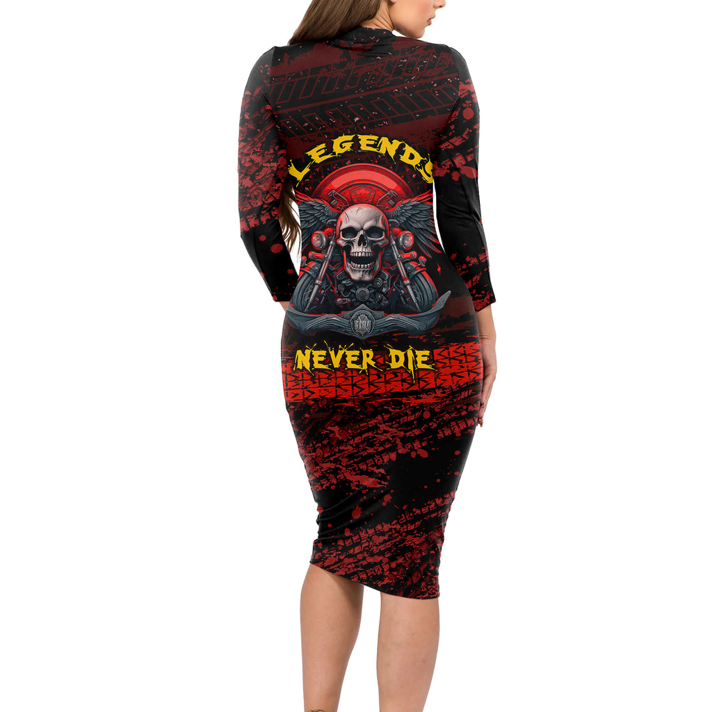 skull-biker-long-sleeve-bodycon-dress-legend-never-die