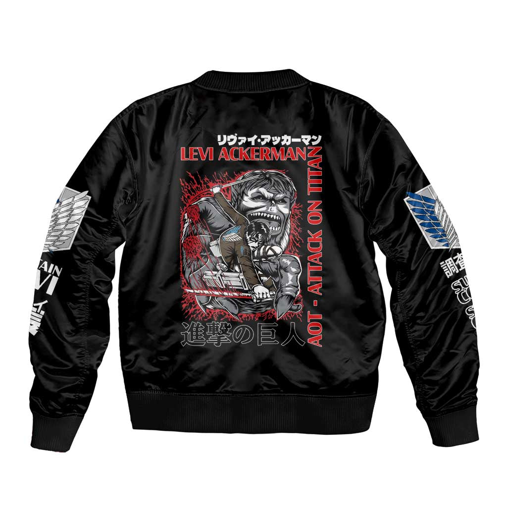 Levi Ackerman x Beast Titan Attack on Titan Bomber Jacket Anime Style