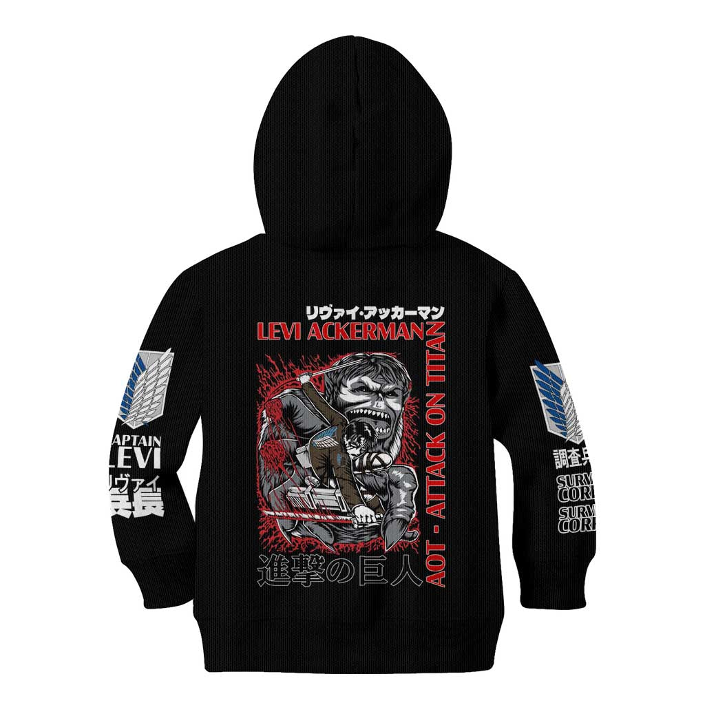 Levi Ackerman x Beast Titan Attack on Titan Kid Hoodie Anime Style