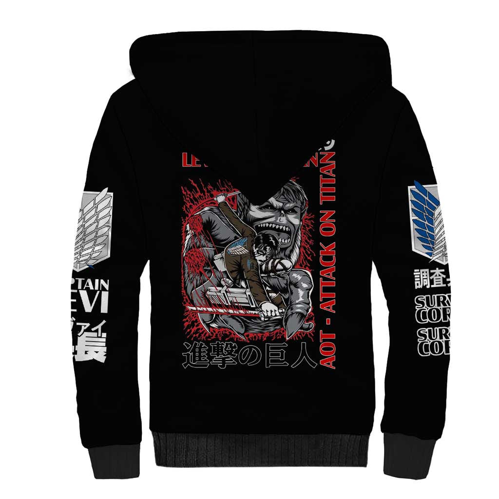 Levi Ackerman x Beast Titan Attack on Titan Sherpa Hoodie Anime Style