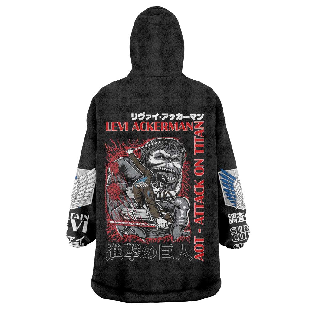 Levi Ackerman x Beast Titan Attack on Titan Wearable Blanket Hoodie Anime Style