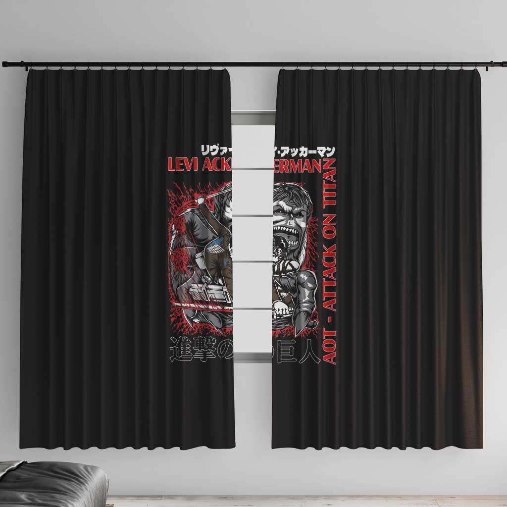 Levi Ackerman x Beast Titan Attack on Titan Window Curtain Anime Style
