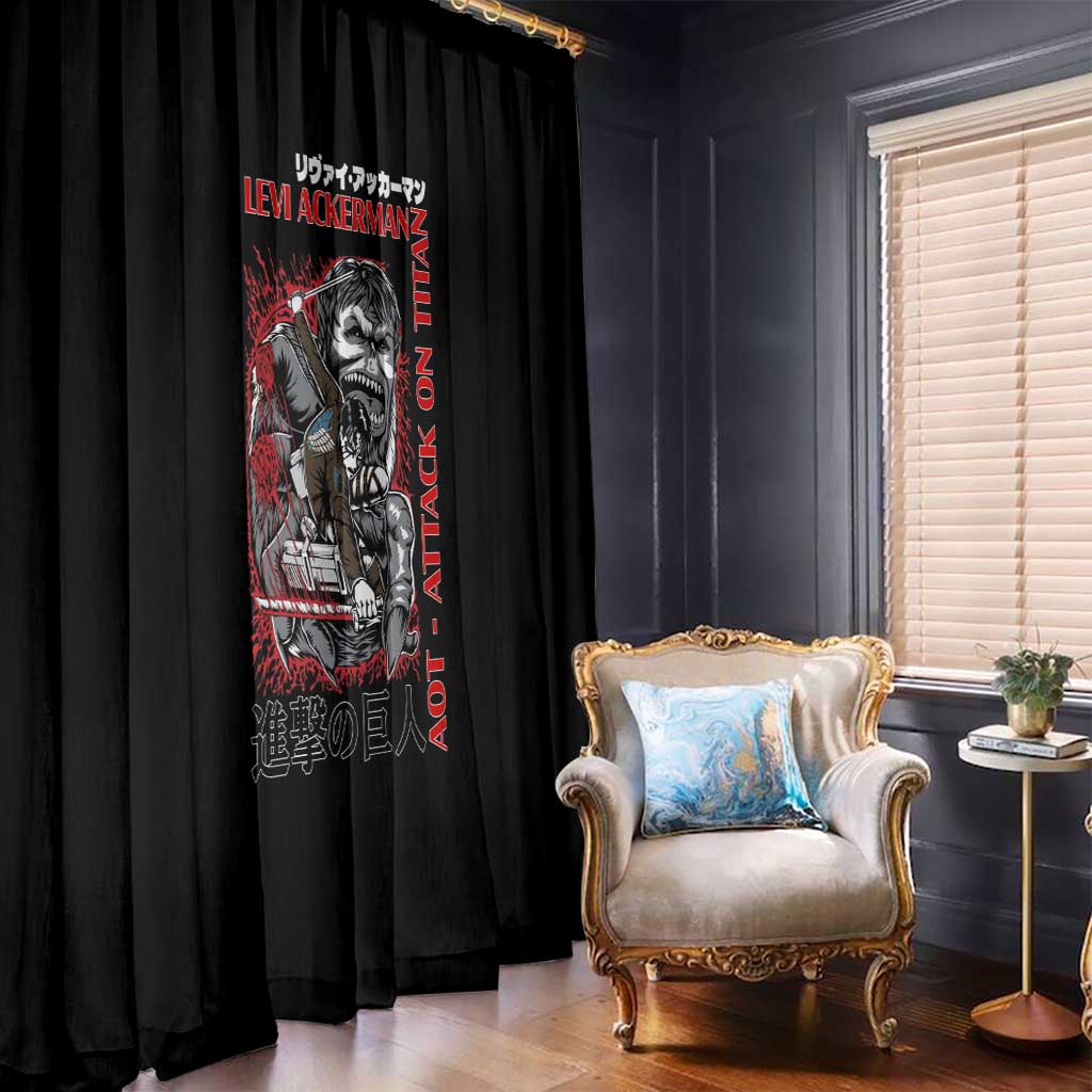 Levi Ackerman x Beast Titan Attack on Titan Window Curtain Anime Style