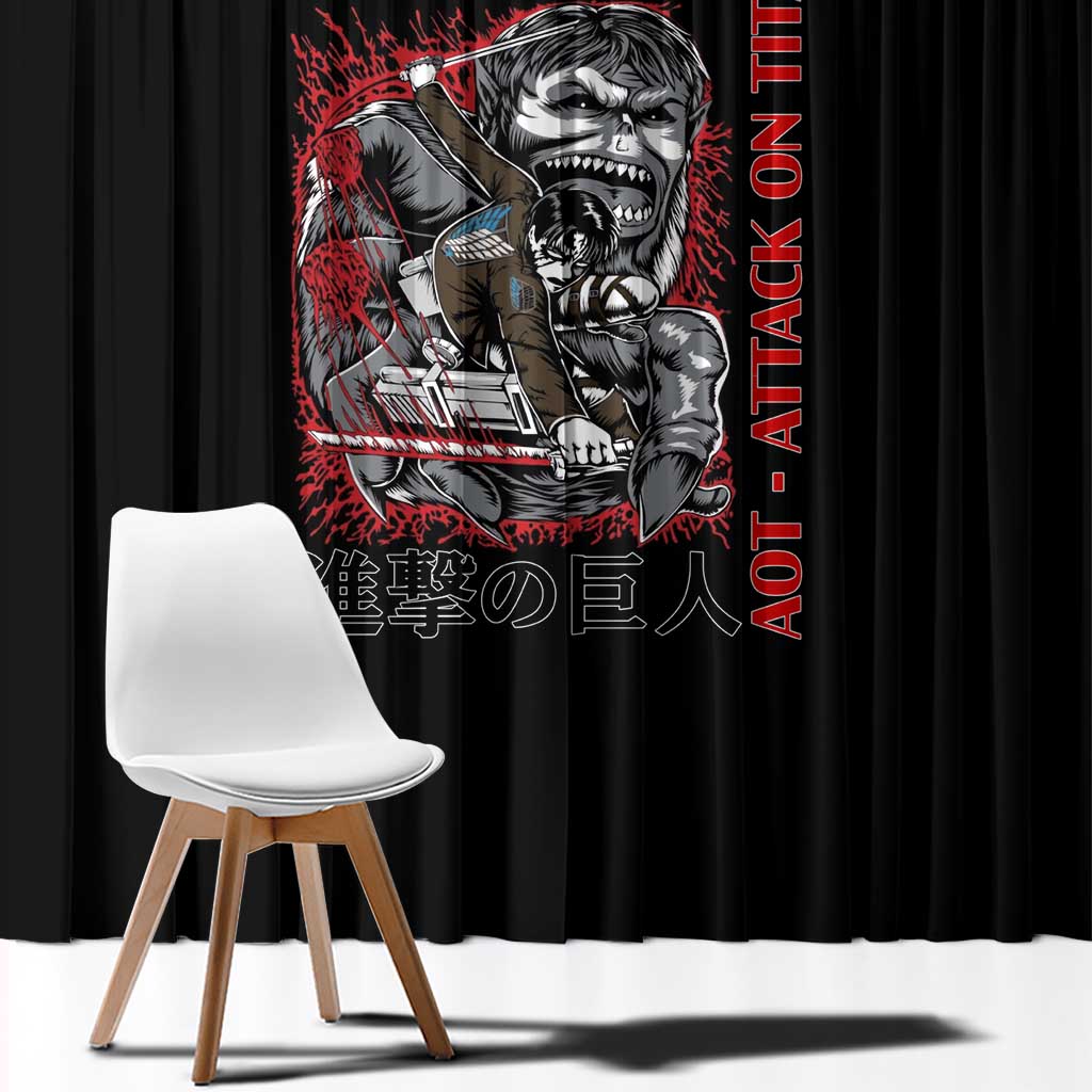 Levi Ackerman x Beast Titan Attack on Titan Window Curtain Anime Style