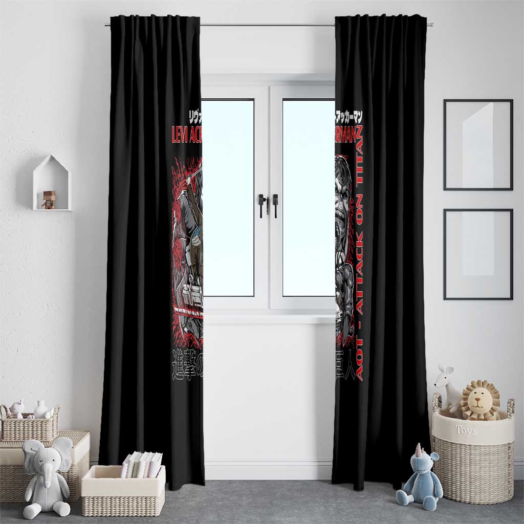 Levi Ackerman x Beast Titan Attack on Titan Window Curtain Anime Style