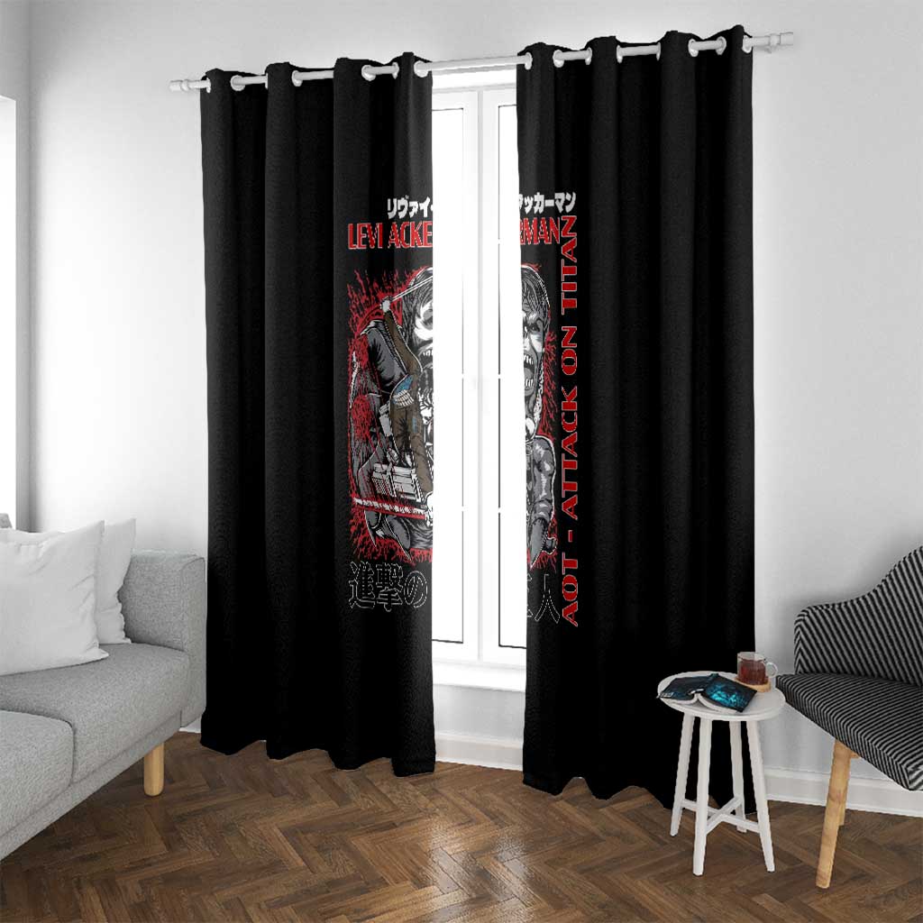 Levi Ackerman x Beast Titan Attack on Titan Window Curtain Anime Style