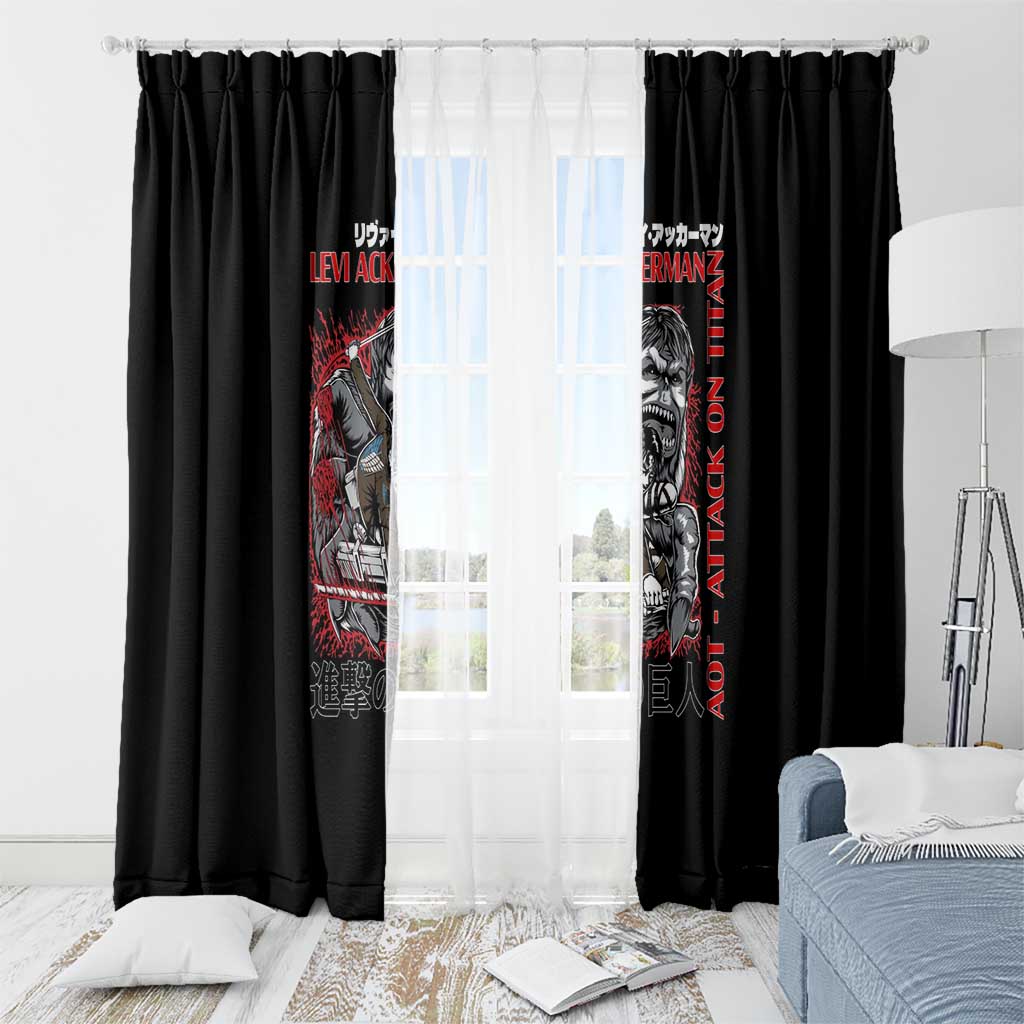 Levi Ackerman x Beast Titan Attack on Titan Window Curtain Anime Style