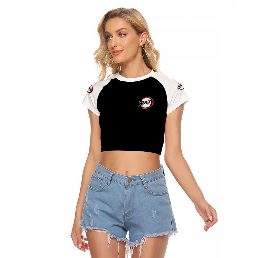 Mitsuri Kanroji V2 Demon Slayer Raglan Cropped T Shirt Anime Style