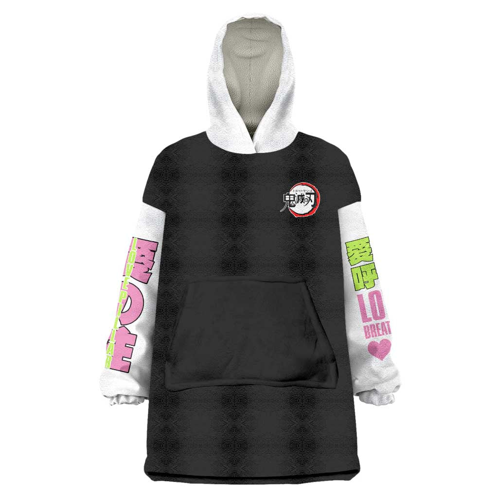 Mitsuri Kanroji V2 Demon Slayer Wearable Blanket Hoodie Anime Style