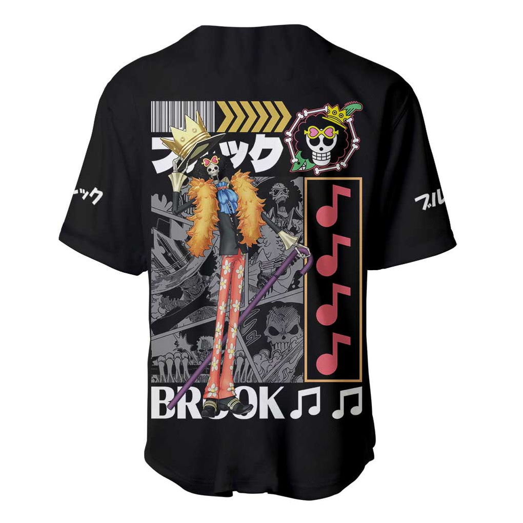 Brook - Straw Hat Team One Piece Baseball Jersey Anime Style