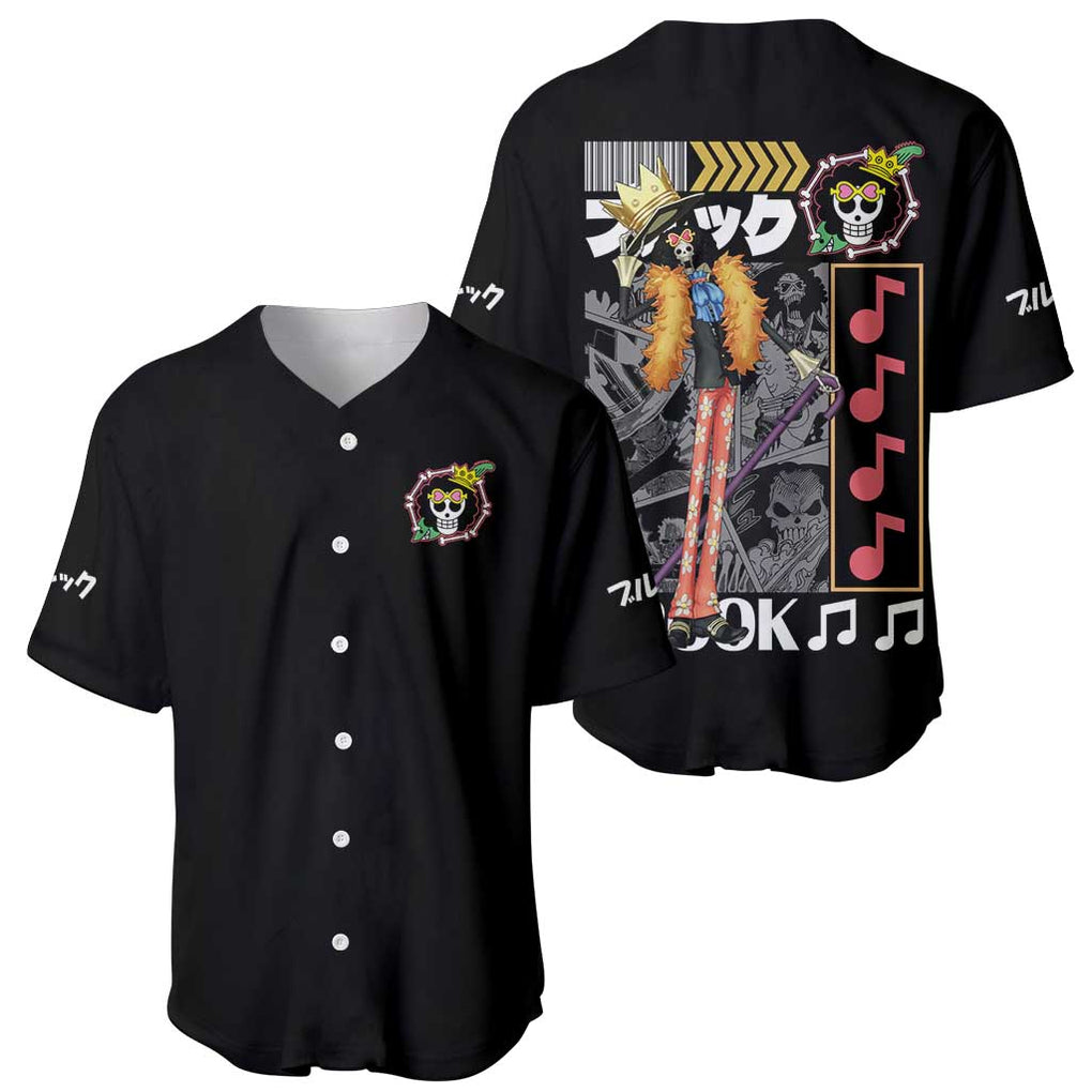 Brook - Straw Hat Team One Piece Baseball Jersey Anime Style