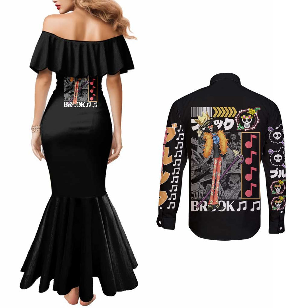Brook - Straw Hat Team One Piece Couples Matching Mermaid Dress and Long Sleeve Button Shirt Anime Style