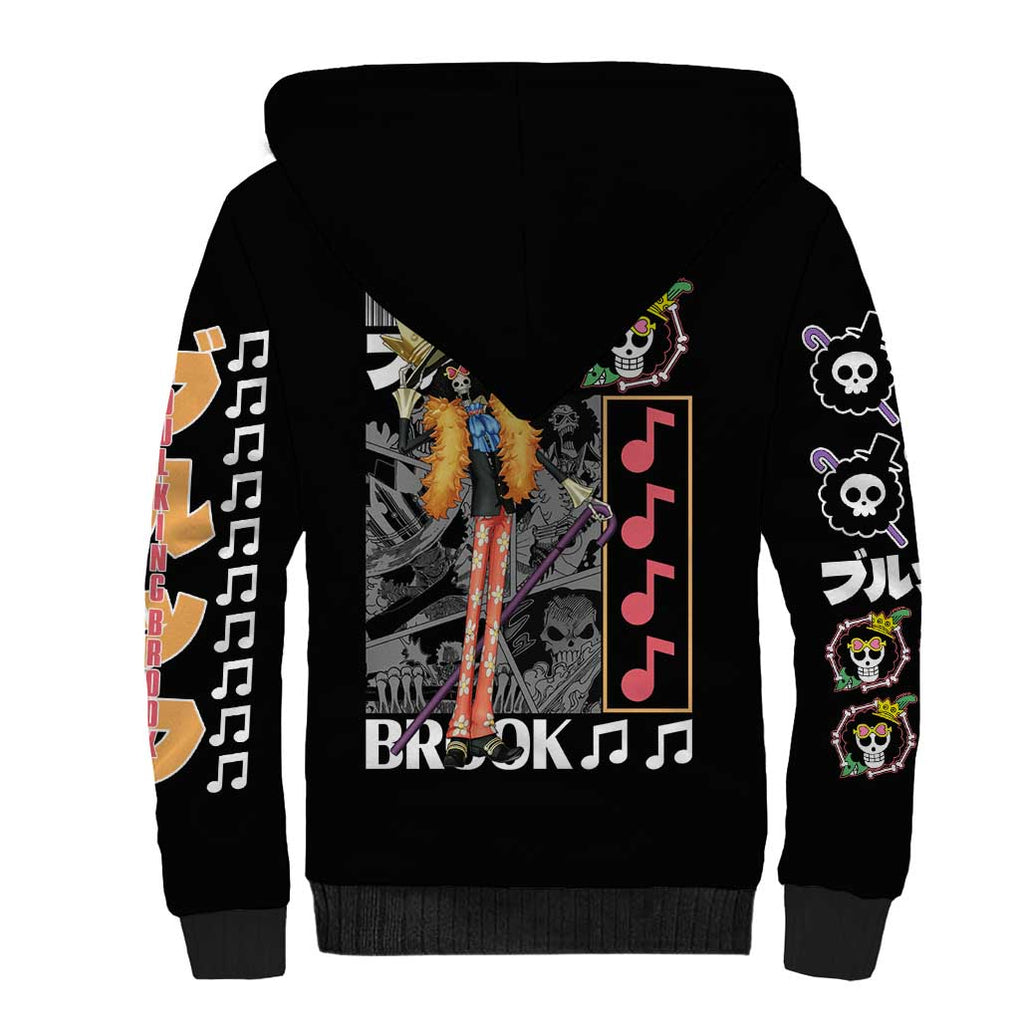 Brook - Straw Hat Team One Piece Sherpa Hoodie Anime Style