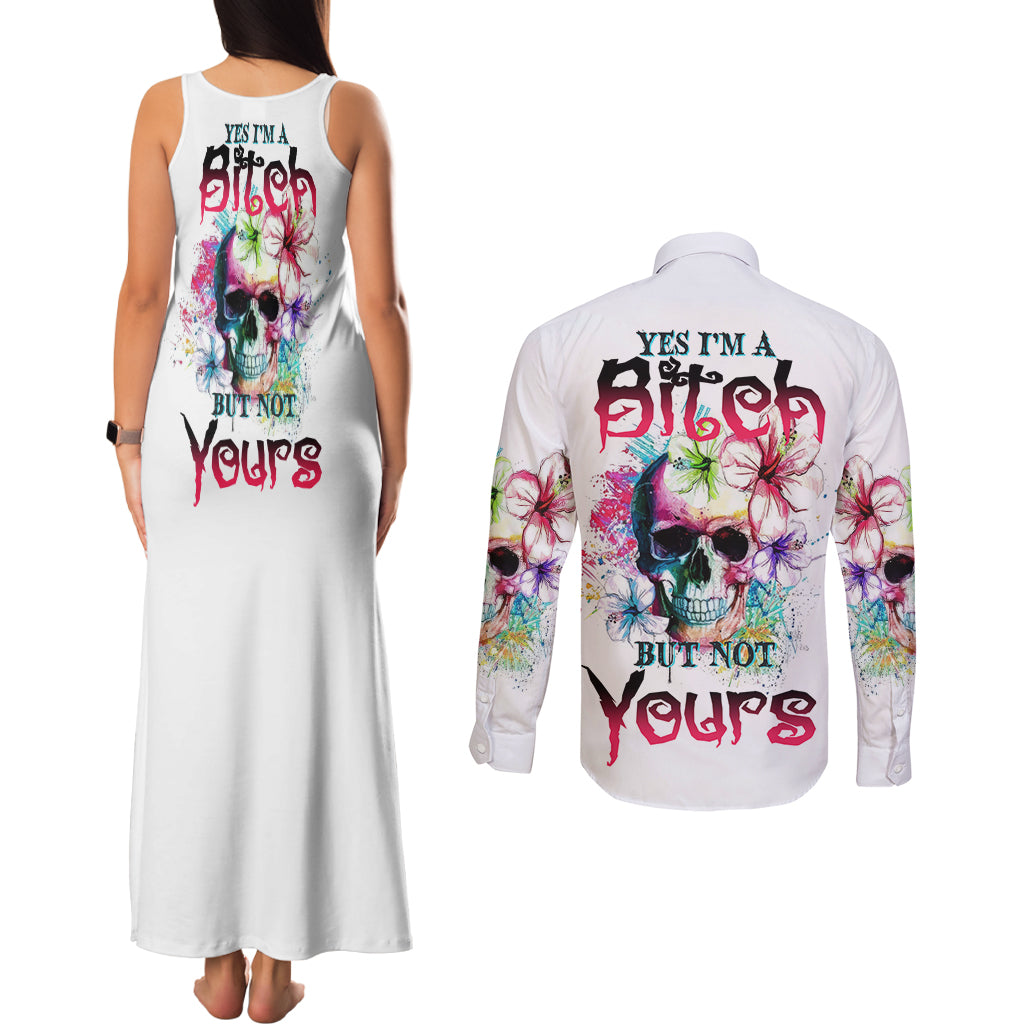 yes-im-a-b-but-not-yours-couples-matching-tank-maxi-dress-and-long-sleeve-button-shirt
