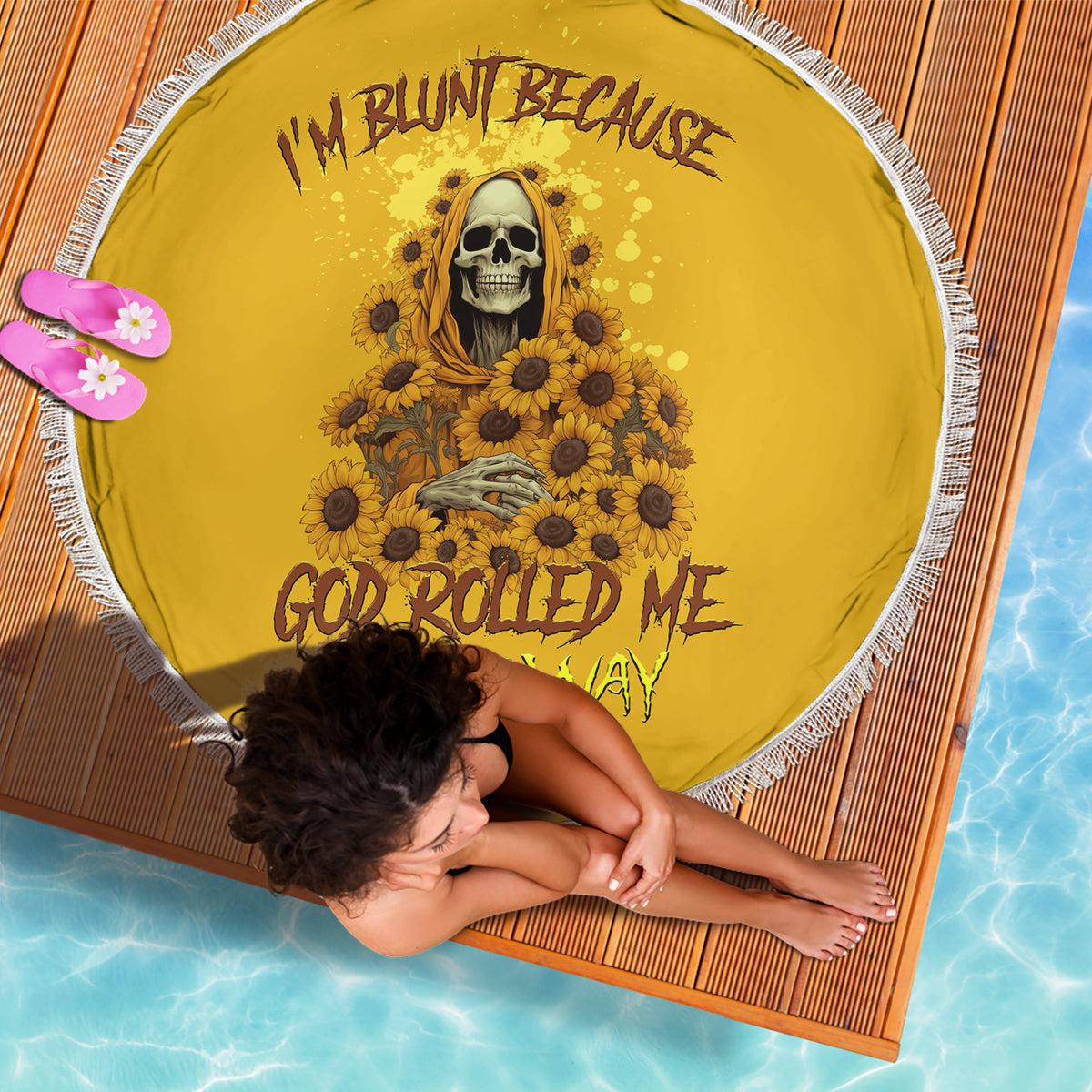 im-blunt-because-god-rolled-me-sunflower-reaper-beach-blanket