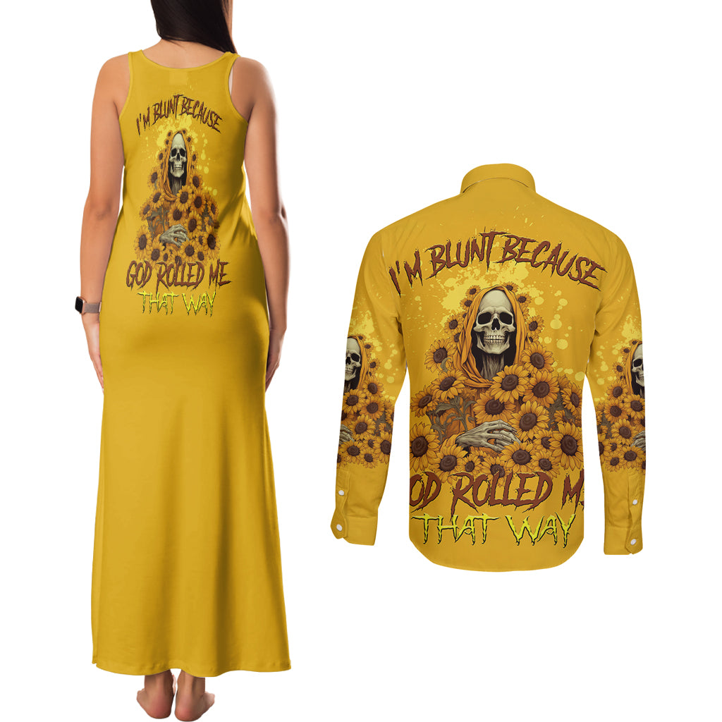 im-blunt-because-god-rolled-me-sunflower-reaper-couples-matching-tank-maxi-dress-and-long-sleeve-button-shirt