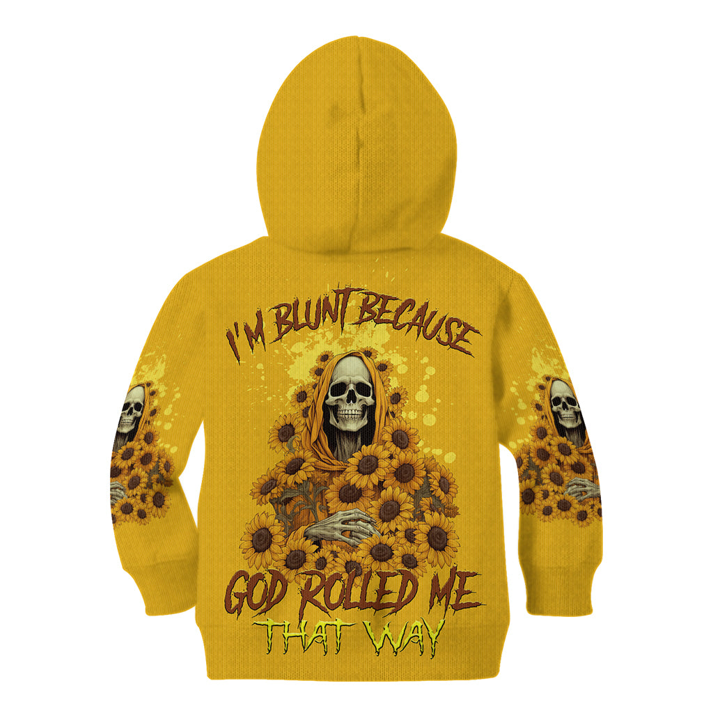 im-blunt-because-god-rolled-me-sunflower-reaper-kid-hoodie