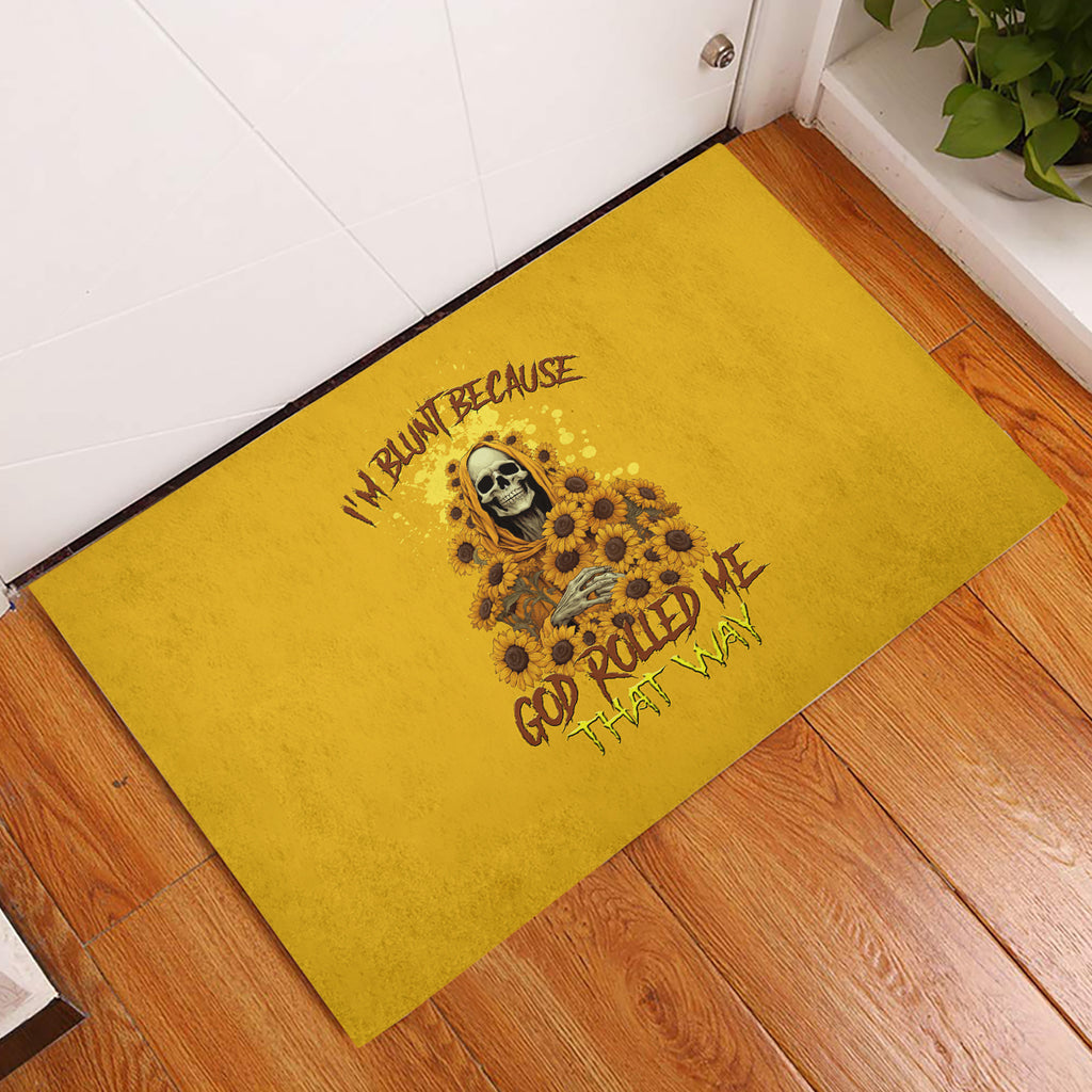 im-blunt-because-god-rolled-me-sunflower-reaper-rubber-doormat
