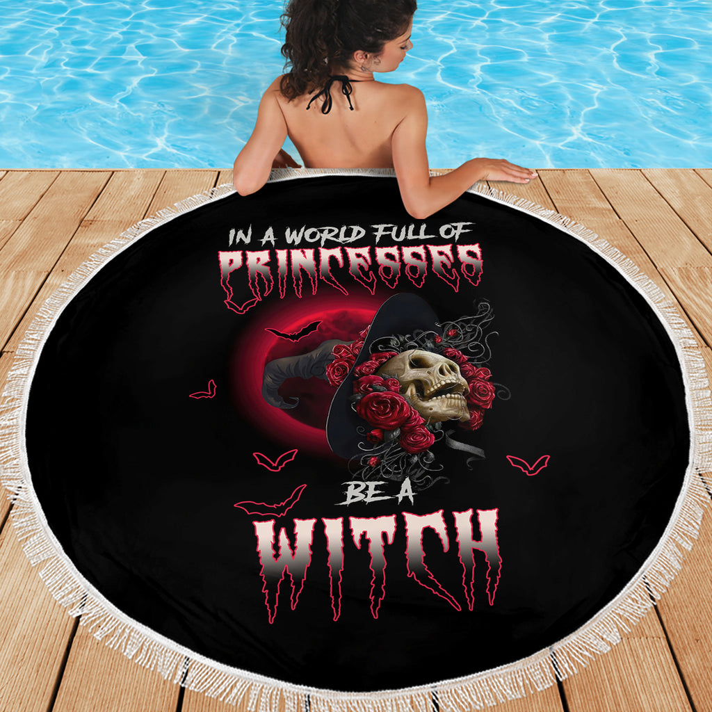 in-a-world-full-of-princesses-be-a-witch-rose-skull-beach-blanket