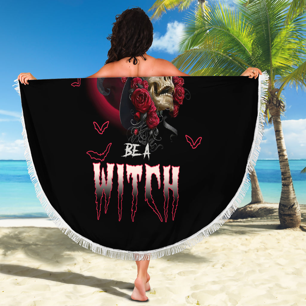 in-a-world-full-of-princesses-be-a-witch-rose-skull-beach-blanket