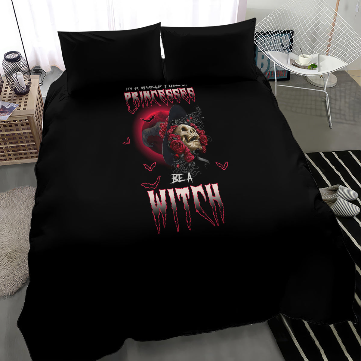 in-a-world-full-of-princesses-be-a-witch-rose-skull-bedding-set