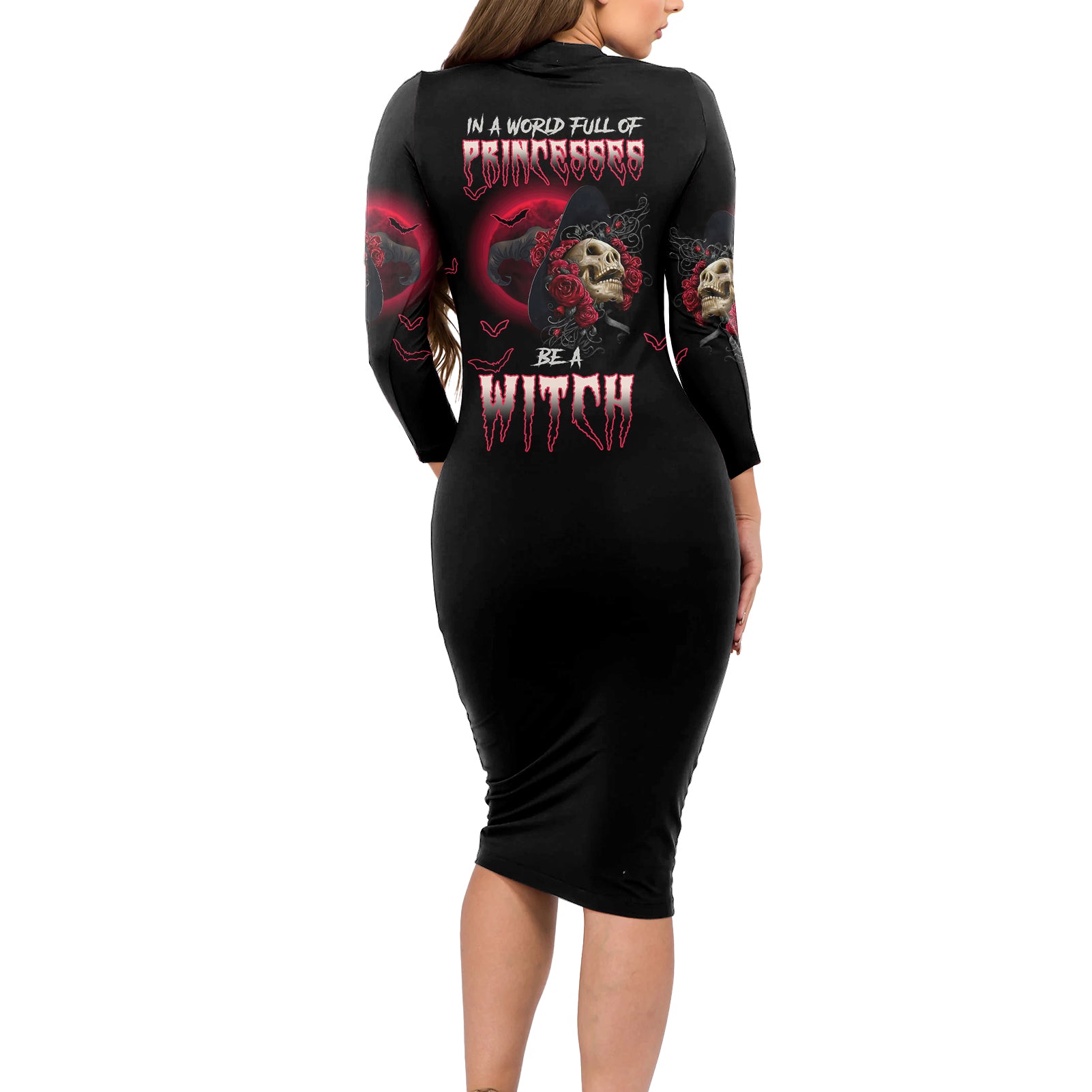 in-a-world-full-of-princesses-be-a-witch-rose-skull-long-sleeve-bodycon-dress