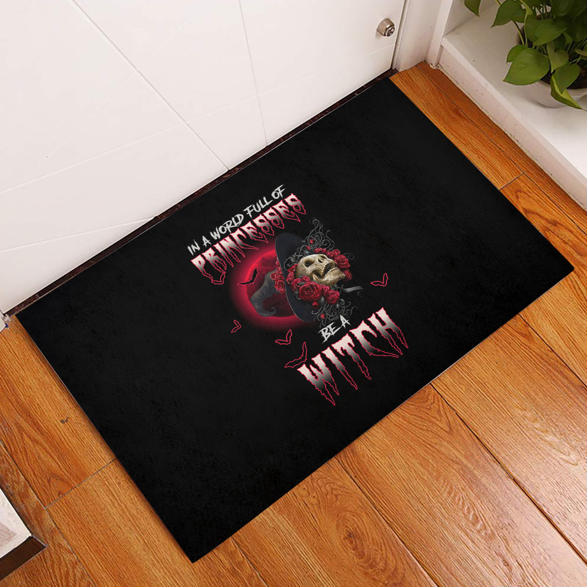 in-a-world-full-of-princesses-be-a-witch-rose-skull-rubber-doormat