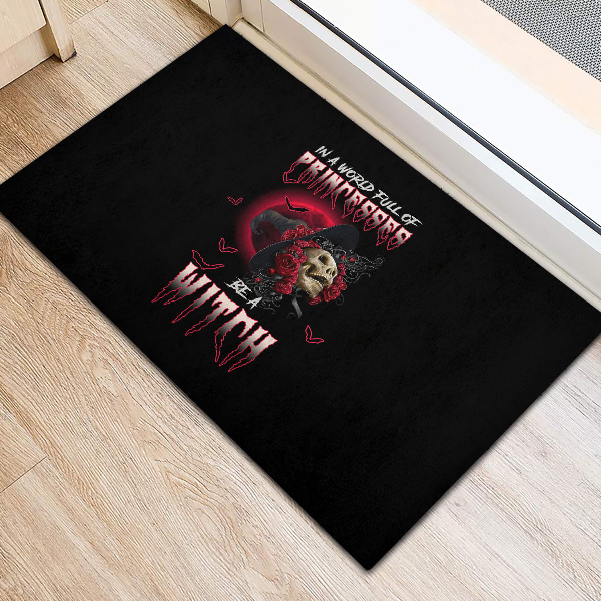 in-a-world-full-of-princesses-be-a-witch-rose-skull-rubber-doormat