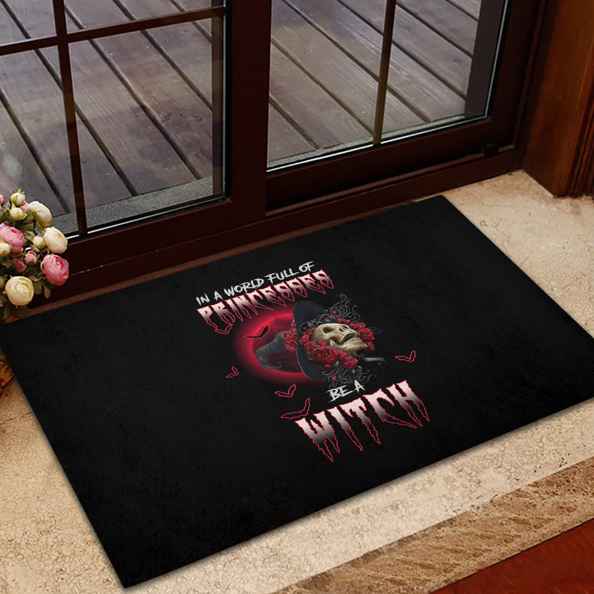 in-a-world-full-of-princesses-be-a-witch-rose-skull-rubber-doormat