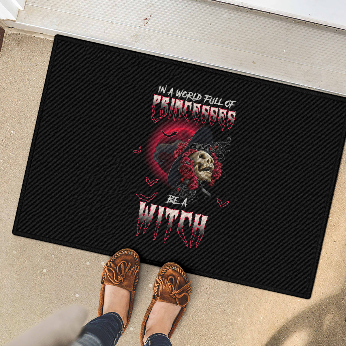 in-a-world-full-of-princesses-be-a-witch-rose-skull-rubber-doormat