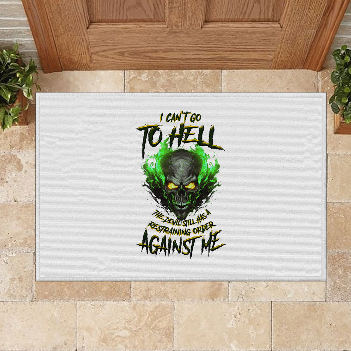 i-cant-go-to-hell-fire-eyes-skull-rubber-doormat