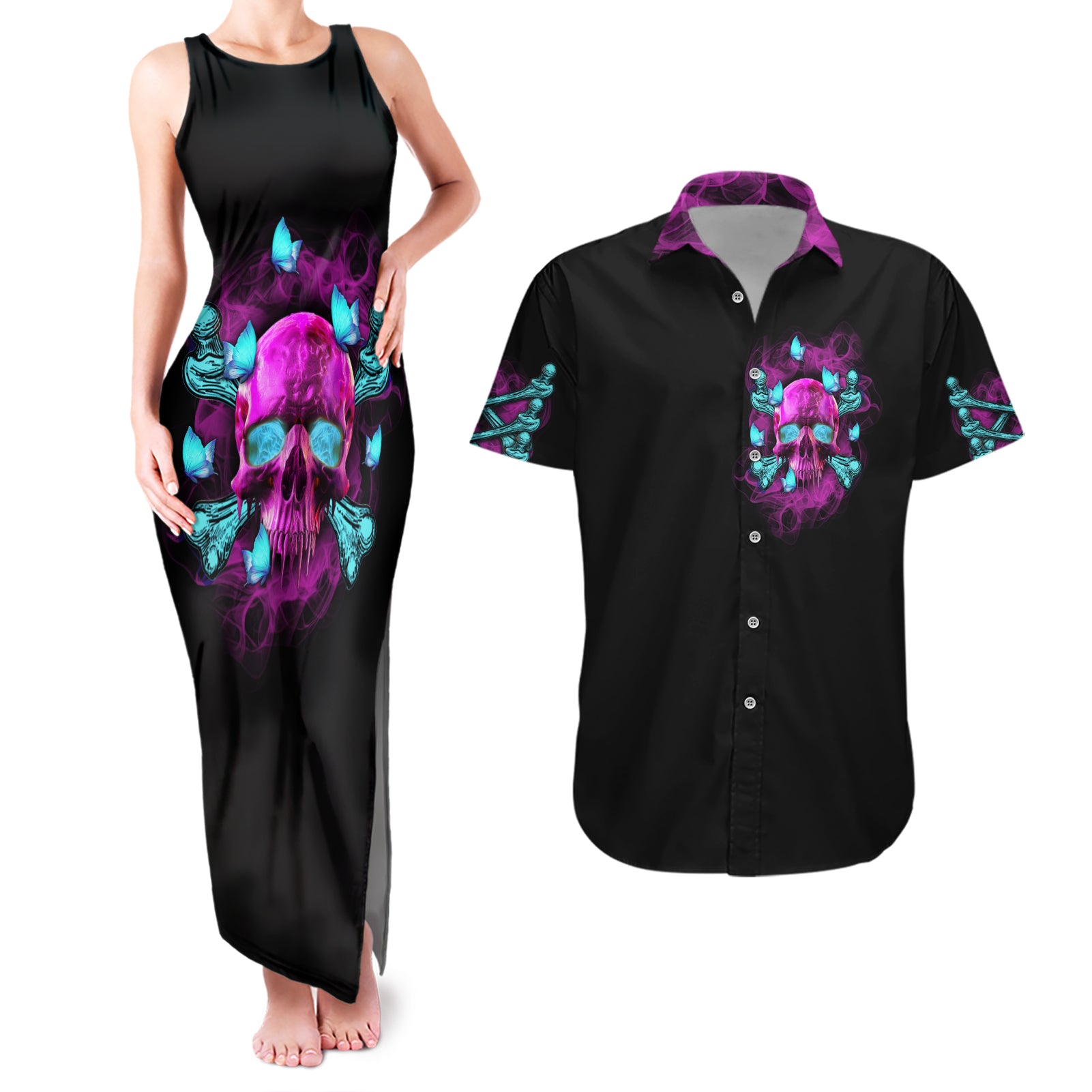 in-my-defense-i-was-left-unsupervised-couples-matching-tank-maxi-dress-and-hawaiian-shirt